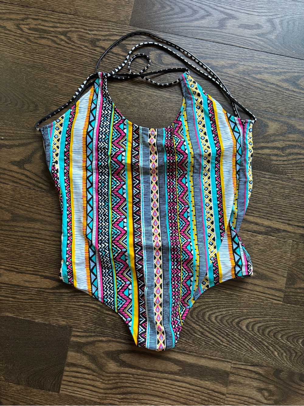 Volcom Multicolor Tribal Stripe One-Piece Swimsuit